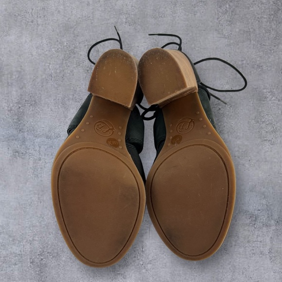 Lucky Brand Lanita Sandal Nubuck Stacked Block Heel Distressed Black Women’s 6M - Picture 5 of 8